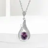 Conjunto de Joias de Cor Desejada Transfronteiriça Diamante Roxo de Tesouro Gota d'Água de Alta Qualidade Europeu e Americano Conjunto de Joias com Brincos e Anel