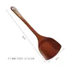 Espátula de Madera para Alitas de Pollo para el Hogar, Adecuada para Sartén Antiadherente, Espátula de Madera para Freír, Espátula para Sartén de Fondo Plano, Espátula para Freír, Cuchara para Arroz, Espátula de Cocina