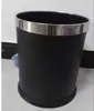 Cubo de basura para habitación de hotel, Cubo de plástico para habitación, Cubo de plástico para basura, Cubo para cáscaras de fruta con aro, Negro puro