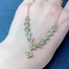 Joyería de Piedras Preciosas Coloridas Plata de Ley 925 Chapada en Oro de 18K Incrustada con Peridoto Natural Cadena, Venta al por Mayor Transfronteriza, Dropshipping Disponible