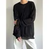Camiseta Básica de Manga Larga con Hombros Caídos y Cuello Amplio, Diseño Perezoso Único de Estilo Nuevo para Primavera y Otoño para Hombres, Cuello Redondo Amigable con la Piel, Cuello Bajo
