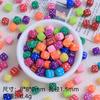 Dados multicolores con cuentas de dibujos animados crema pegamento hecho a mano diy cadena para teléfono móvil accesorios de resina material para joyería pesaje al por mayor