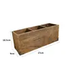 Portalápices de Madera Escritorio Papelería Cuadrado Bambú Portalápices Almacenamiento Suministros de Oficina Acabado Caja de Madera Soporte Almacenamiento Brochas de Maquillaje