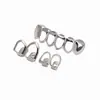 Acessórios de Brackets Duplos Vazados Transfronteiriços Conjunto de Três Peças Cheio de Diamantes e Zircônias Micro-Pavimentadas Tendência Popular de Rap