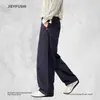 Jeans Scimitar de Color Contrastante Vintage para Hombre, Silueta Holgada Casual de Diseño High Street Ins, Pantalones de Pierna Ancha