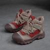 Jie shu sola grossa 2023 Inverno novo costura versátil moda casual sapatos de algodão camada superior couro bovino simples confortável sapatos femininos
