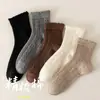 Calcetines de mujer de longitud media, calcetines de algodón, otoño e invierno, calcetines de cintura media, calcetines apilados de moda, medias de mujer, nuevo estilo, calcetines deportivos
