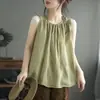 Nuevo Chaleco sin Mangas Retro de Verano para Mujer Ropa Interior Suelta Jersey Base Camisola Top Delgado Adelgazante Temperamento