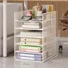 Organizador de archivos para debajo del escritorio, estante multicapa para almacenamiento de archivos y documentos tamaño A4, organizador de escritorio para clasificar y ordenar