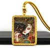 Suministro Directo de Fábrica Colgante de Thangka Dorado Pintado a Mano Zakiram Pasado y Presente Colgante de Collar de Thangka Medio Pintado a Mano
