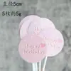 Conejo Rosa Pintado a Mano Decoración de Mesa de Postre Adornos para Insertar en Pastel Luna Llena 100º Cumpleaños Música Empuja Empuja