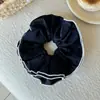 Goma de pelo scrunchie de color liso de alta gama versátil para verano con bordes rizados, nuevo estilo 2026 para moño, accesorio para el cabello versátil