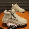 Zapatos Casuales de Hombre para Otoño e Invierno con Forro de Felpa Engrosado Calientes de Algodón Individuales de Algodón Opcionales Zapatos Deportivos para Exteriores Botas de Nieve de Caña Alta para Hombre