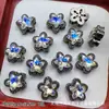 Estrella de Cinco Puntas de Circonio Estrella de Mar Multicolor Ocho Agujeros Flor de Cinco Pétalos Cuentas Espaciadoras Pulsera de Cristal con Cuentas DIY Accesorios para Pulseras y Collares
