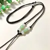 Colar de corda ajustável com contas de transferência de jade imitação, guirlanda, atacado, colar de corda de jade dourado e prateado, cordão, pingente de corda