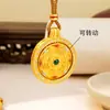 2025 Nuevo Colgante Brújula de Ocho Tesoros Chapada en Oro Diamantada Vietnamita, Collar de Disco Giratorio de Moda Estilo Corte al por Mayor
