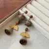 Brincos de Frutas com Pingente de Miçangas Estilo Maillard, Estilo Étnico de Nicho, Ganchos Exagerados, Brincos Deslumbrantemente Bonitos