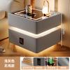 Mesa de cabeceira inteligente Luz Luxo High-end Madeira maciça 2024 com luz Novo quarto Bloqueio Pequeno Gabinete Simples Moderno