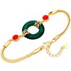 Pulsera de hebilla de seguridad con gema chapada en oro de latón joyería de imitación de oro galvanizada entidad comercio electrónico suministro Pulsera para mujer pulsera