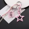 Cuerda Trenzada Creativa de Colores Colgante de Estrella Corazón de Acrílico Lanyard para Teléfono Llavero Cuentas Joyería DIY