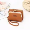 Billetera Nueva para Mujer Transfronteriza con Pulsera Billetera Corta para Monedas Pinza para Monedas Coreana Bolso con Tarjetero Múltiple Bolso Organizador de Tarjetas