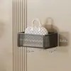 Estante de Almacenamiento Magnético Detrás de la Puerta, Caja de Almacenamiento para Pañuelos y Servilletas, Dispensador de Pañuelos Montado en la Pared, Cesta de Almacenamiento para Bolsas y Llaves para Entrada Sin Taladro