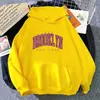 Moletom Brooklyn Fashion para Mulheres Todas as Estações Casual Diário Esportivo Manga Longa Pulôver Moletom Mulheres