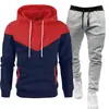 2025 Novo Comércio Exterior Mais Vendido Moletom Masculino Moda Jovem Casual Esportivo Hoodie de Contraste Conjunto Superior