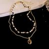 Collar Apilable Sol Retro Bohemio Lujo Accesible Cadena Clavícula de Alta Gama Collar de Estilo Étnico Nicho para Mujer