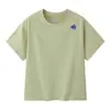 2026 Verano Juvenil Color Sólido Estampado de Letras Holgado Pareja Tops Deportivos Cuello Redondo Manga Corta Camiseta Unisex