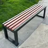 Banco de parque, banco largo para exteriores, silla de madera anticorrosión para patio, banco largo para exteriores, banco largo de madera maciza de descanso para gimnasio comercial