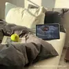 Nuevo Estilo Blogger de Instagram Algodón Puro Teñido en Hilo Algodón Lavado Cuadros Juego de Cuatro Piezas Juego de Tres Piezas de Algodón Puro Funda Nórdica para Estudiantes Juego de Cama