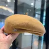 Boina de Lana para Mujer, Otoño e Invierno, Sombrero Octogonal de Alta Gama, Sombrero Versátil Estilo Japonés, Cálido de Invierno, Sombrero de Pintor Adelgazante