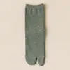 Calcetines de mujer con dedos separados, de media pantorrilla, estilo fino de verano, calcetines únicos de madera para dos dedos, calcetines para el pulgar, calcetines largos de algodón de color liso con dedos separados