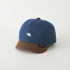 Boné de Baseball Fofo Estilo Coreano para Crianças, Urso Polar de Desenho Animado, Chapéu de Sol para Meninas, Novo Boné Jeans de Aba Curta Estilo Bico de Pato