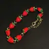 Pulseira Doce de Morango Vermelho Estilo Coreano, Joia de Mão Simples, Fashion e Exquisita, Estilo de Nicho de Luxo, Acessórios Diários para Mulheres