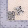 Pingente de Liga de Zinco Oca Vintage Antigo de Prata com Anel Duplo Encaixado para DIY Charme de Joia Acessórios para Pulseira Colar Venda por Atacado