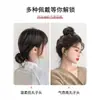 Peluca de pelo real estilo coreano, moño bajo, para mujer, recogido de pelo, bolsa para el pelo, capullo de flor, esponjoso, artefacto, peluca de pelo humano completo
