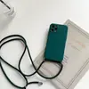 Adecuado para Apple 15 Silicona Líquida 16 Funda Anticaídas para Teléfono con Correa iPhone 17 Promax Funda Suave 12 Borde Recto