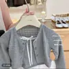 Estilo ballet~Conjunto nuevo de otoño 2026 para niñas, dos piezas falsas, top de encaje y pantalones de campana