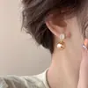 Brincos Pérola Marrom Dourado Mocha Maillard Brincos Retrô Outono e Inverno Femininos Design Mais Fácil de Combinar Brincos de Strass Super Brilhantes