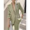 Terno Terno para Mulheres 2025 Primavera & Outono Novo Estilo Moda High-End Roupa Profissional Elegante Terno Pequeno Casual Conjunto de Duas Peças