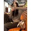 Suéter básico casual blanco para mujer, nuevo estilo otoño e invierno 2025, top de punto con capucha, jersey versátil