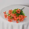 Flores Artificiais Transfronteiriças Eucalipto Violeta de 7 Pontas Flores Artificiais Casamento Decoração de Casa Jardim Exterior Plástico
