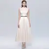 Suministro de comercio electrónico transfronterizo: Vestido de alta gama con cuello alto, sin mangas, ajustado, vestido de noche largo, simple y elegante, al por mayor