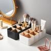 Caixa de armazenamento de mesa, cesta de armazenamento de cosméticos de bambu e madeira, caixa de armazenamento de controle remoto, cesta de armazenamento de itens diversos, armazenamento de mesa de centro da sala de estar.