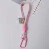 Boneca de Corda Trançada Chaveiro de Corda Pelúcia Corrente Dupla para Celular Mosquetão de Nylon Acessórios Pingente Artesanal para Celular