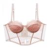 Estilo Francés Sexy Encaje Ropa Interior Algodón Fino Pecho Pequeño Push-up Sujetador Ajustable Top Tubo Chaleco Sujetador con Varillas