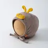 Chapéu de Bebê Primavera e Outono Chapéu para Fontanela de Bebê Menina Chapéu para Exterior Chapéu Estiloso para Recém-nascido Chapéu com Proteção para Orelhas de Bebê Mês de Nascimento Pequeno Inverno