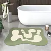 Tapete de Terra de Diatomáceas com Formato Especial para Entrada de Banheiro, Absorvente de Água, Tapete de Banho Antiderrapante, Tapete Macio de Secagem Rápida para Uso Doméstico